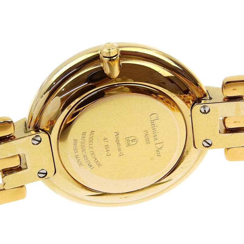 [DIOR] Christian Dior Bakira Watch 47154-3 Gold Plating Quartz 아날로그 디스플레이 블랙 다이얼 Bakira Men A-Rank