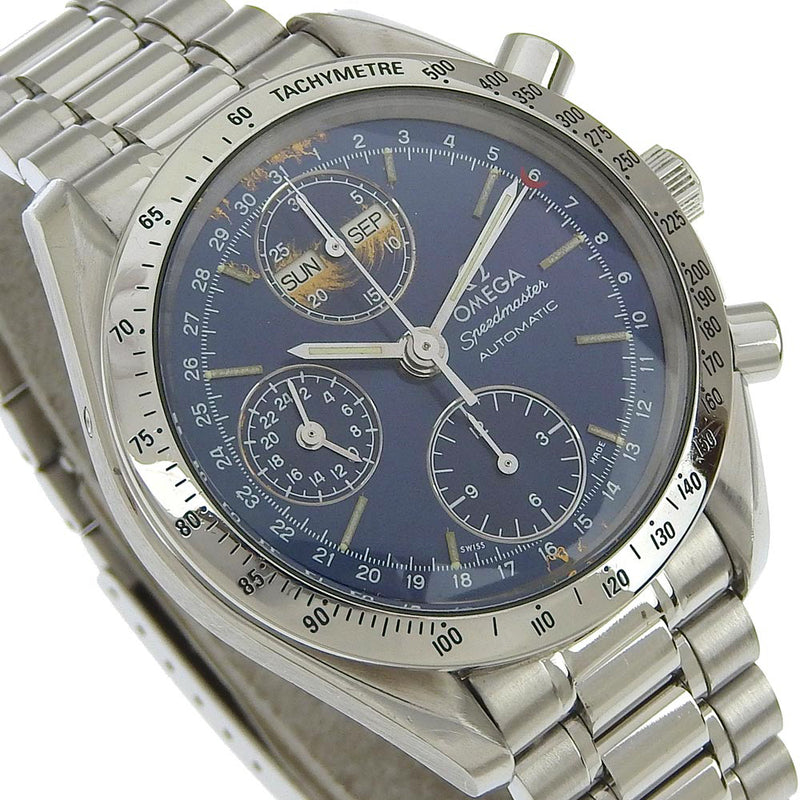 [OMEGA] Omega Speed ​​Master Watch Daydate Cal.1150 3523.80 Stainless Steel Mechanical Automatic Chronograph Blue Dial Speedmaster Men's B-Rank