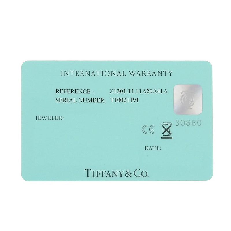 [Tiffany＆Co。]TIFFANY&Co. Atlas观看Z1301.11.11A20A41A不锈钢X皮革石英模拟显示白色表盘