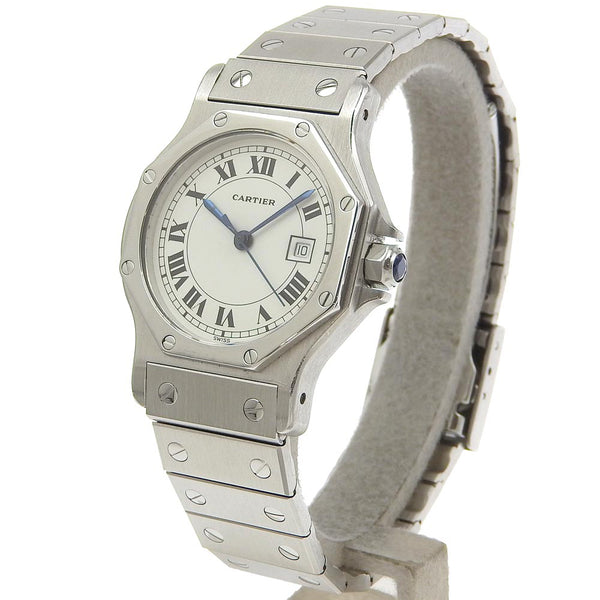 [Cartier] Cartier Santos Ostagon LM Watch Stainless Steel Mechanical Automatic White dial SANTOS OCTAGON LM Men's A-Rank