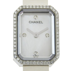 [Chanel] Chanel 
 Reloj de estreno 
 Diamond Besel Acero inoxidable x Diamante X Camucho de goma Pantalla analógica Dial de carcasa blanca Damas A-Rank