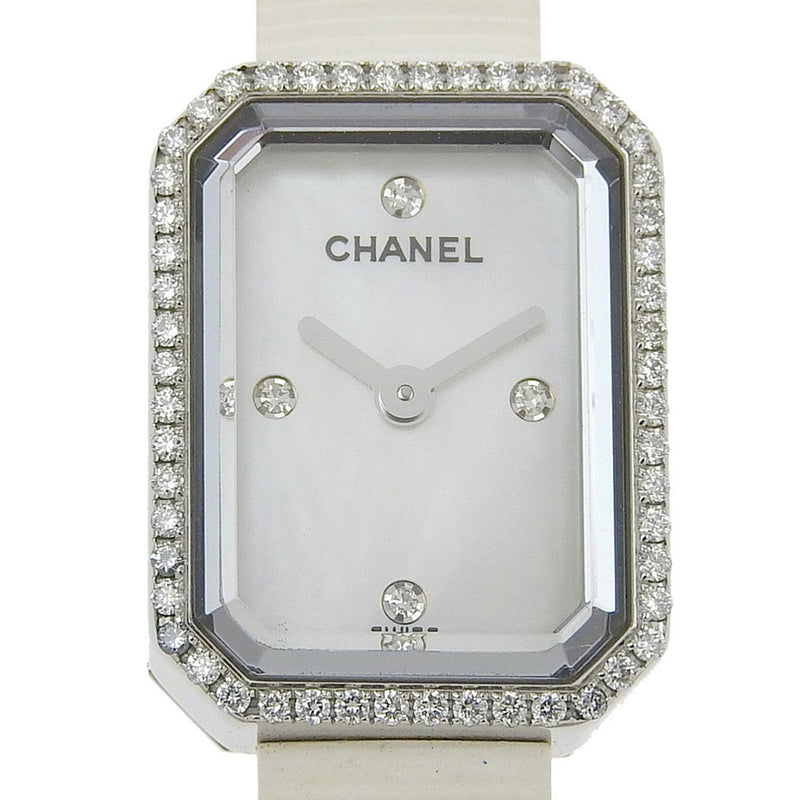 [CHANEL] Chanel Premiere Watch DiamondBezel Stainless Steel× Diamond x rubber Quartz Analog display White Shell Dial Premiere Ladies A-Rank