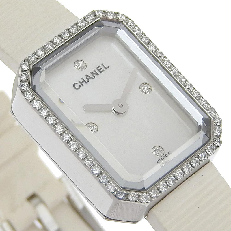 [Chanel] Chanel Premiere Watch Diamond Belel en acier inoxydable X Diamond x Quartz en caoutchouc Affichage analogique Cadrée de coque blanche Premiere Ladies A-Rank