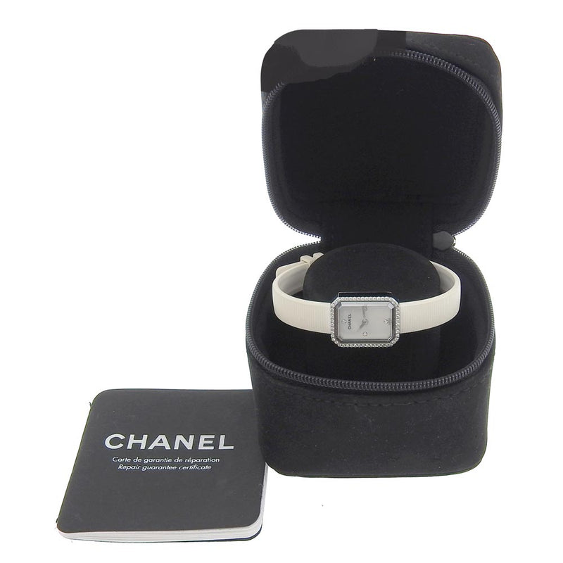 [CHANEL] Chanel Premiere Watch DiamondBezel Stainless Steel× Diamond x rubber Quartz Analog display White Shell Dial Premiere Ladies A-Rank