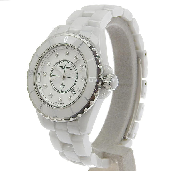 [Chanel] Chanel J12 Watch 12p Diamond H1628 White Ceramic x Diamond Quartz White Quartz Affichage blanc Dial White J12 Ladies A-Rank