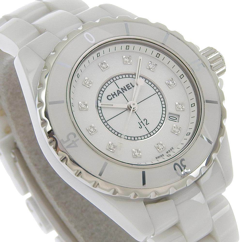 CHANEL Chanel J12 watch 12P Diamond H1628 White Ceramic x Diamond Wh KYOTO NISHIKINO