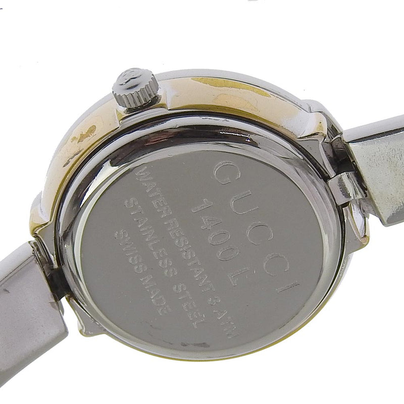 【GUCCI】グッチ
 腕時計
 1400L ステンレススチール シルバー クオーツ アナログ表示 黒文字盤 レディース