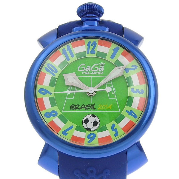 [Gaga Milano] Gaga Milan Manuare 48 Watch Brazil World Cup 2014 Back Ski 300 Limited 5070 Rubber x Aluminium Volume automatique Volume vert Verre