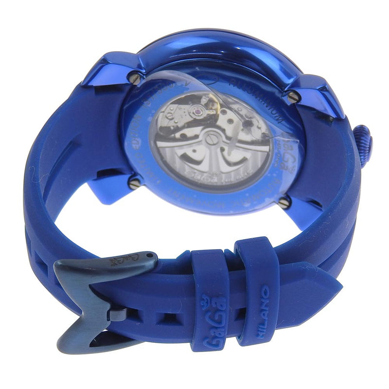 [GAGA MILANO] Gaga Milan Manuare 48 Watch Brazil World Cup 2014 Back ski 300 Limited 5070 Rubber x Aluminum Blue Mechanical Automatic Green dial Manure 48 Men's A+Rank