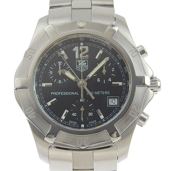 【TAG HEUER】タグホイヤー
 エクスクルーシブ 腕時計
 CN1110 ステンレススチール シルバー クオーツ クロノグラフ 黒文字盤 Exclusive メンズ