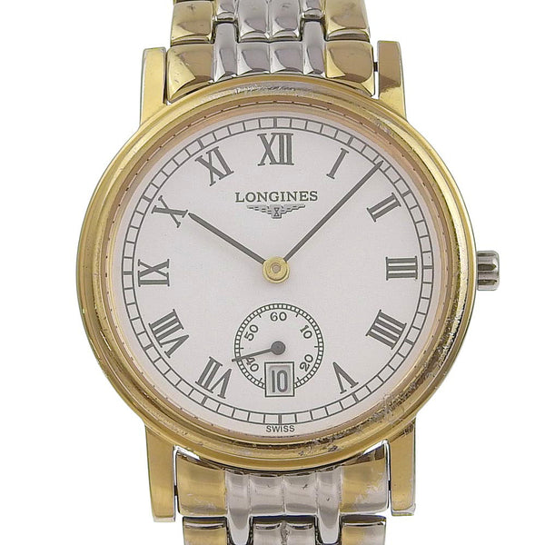[Longines] Longines 
 Prezance Watch 
 L4.7202 Stainless steel x gold plating gold quartz small second white dial PLAISANCE Men's