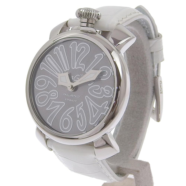 [GAGA MILANO] Gaga Milano 
 Manure 40 Watches 
 5020 stainless steel white quartz analog display gray dial Manuale 40 Boys A-Rank