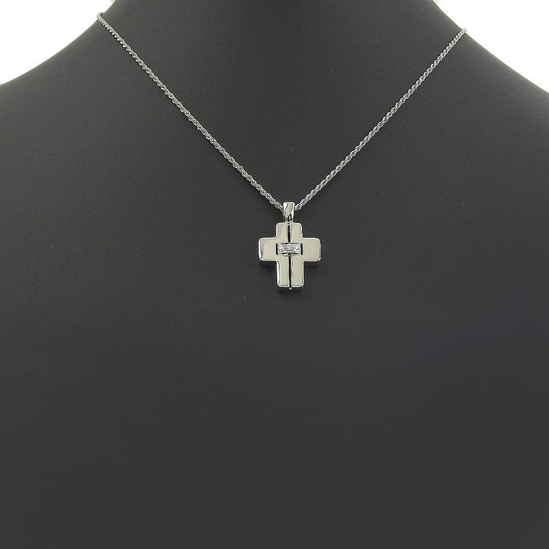 Damiani】ダミアーニ クロス ネックレス 3Pダイヤ K18ホワイトゴールド