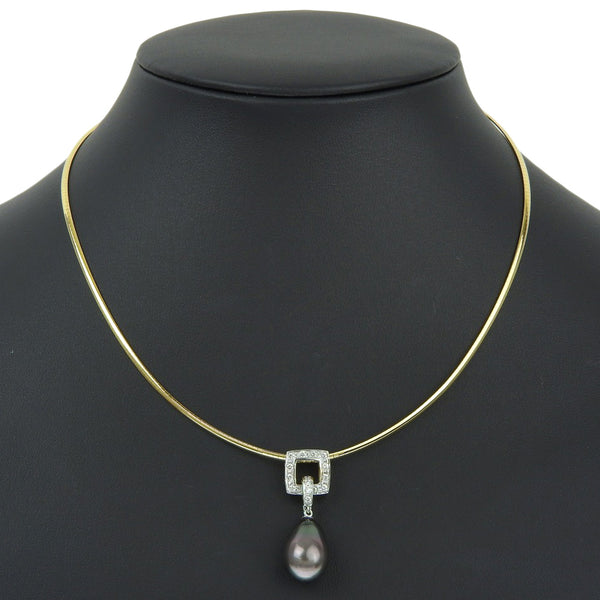 [타사키] 타사키 드롭 진주 목걸이 2way 18KGold X Diamond X Pearl 0.05 스탬프 약. 13.5g 진주 여자 순위 a