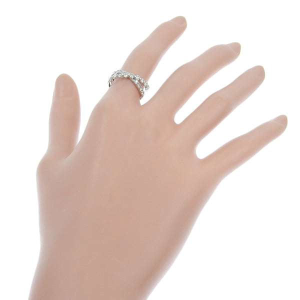 [4 ℃] Yon Sea 
 Cross No. 11 Anillo / anillo 
 K14 Gold White X Diamond 0.73 Grabado alrededor de 2.1 g Cross Ladies A Rank