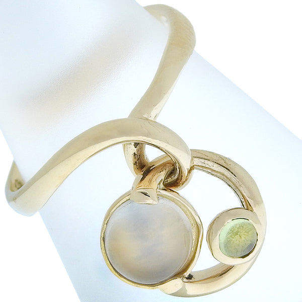 [4 ℃] Yon Sea 
 No. 9.5 Ring / Ring 
 K18 Yellow Gold x Moonstone about 3.5g Ladies