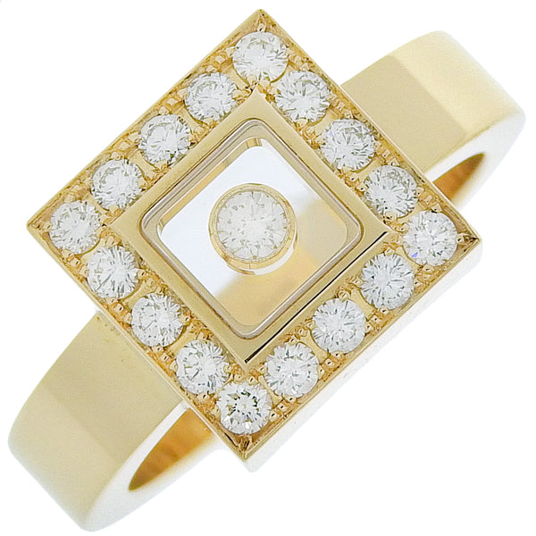 [Chopard] Chopard 
 Happy Diamond No. 10 Anillo / anillo 
 Cuadrado 82/2896-20 k18 oro amarillo x diamante cuadrado aproximadamente 10.8 g de diamantes felices un rango