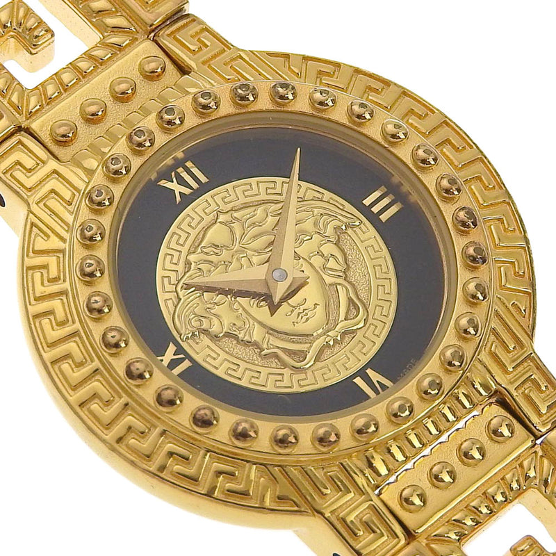 [VERSACE] Versace 
 Medusa Watch 
 7009018 Gold Plating Gold Quartz Analog Display Gold Dial Medusa Ladies A-Rank