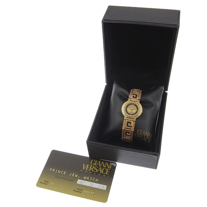 [Versace] Versace 
 메두사 시계 
 7009018 골드 도금 금 쿼츠 아날로그 디스플레이 골드 다이얼 Medusa Ladies A-Rank