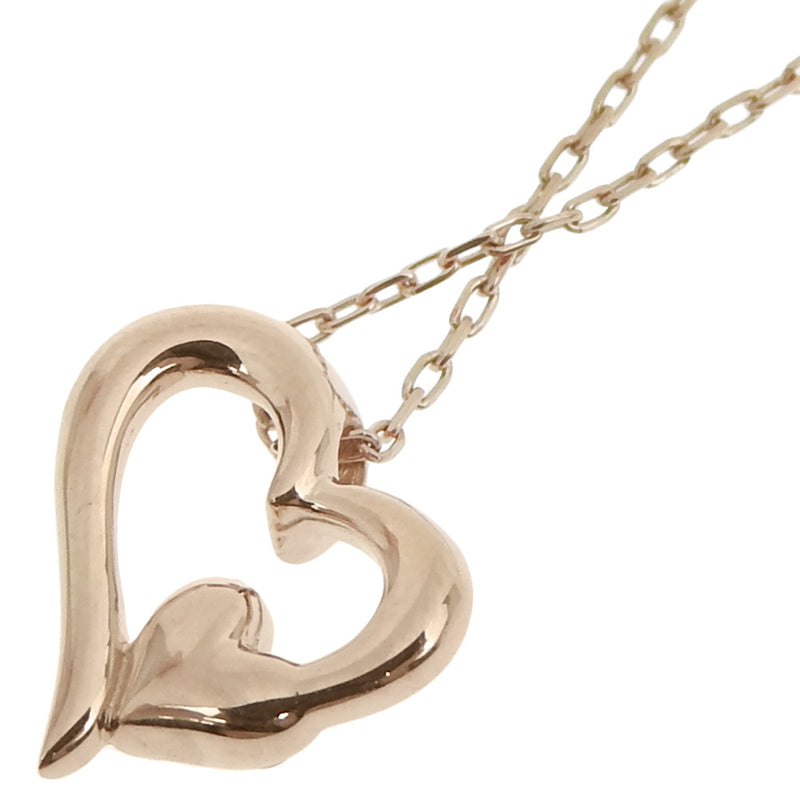 [4 ℃] Yon Sea 
 Canal 4 ℃ necklace 
 Heart K10 Pink Gold x Diamond Heart Approximately 0.9g Canal 4 ℃ Ladies A+Rank