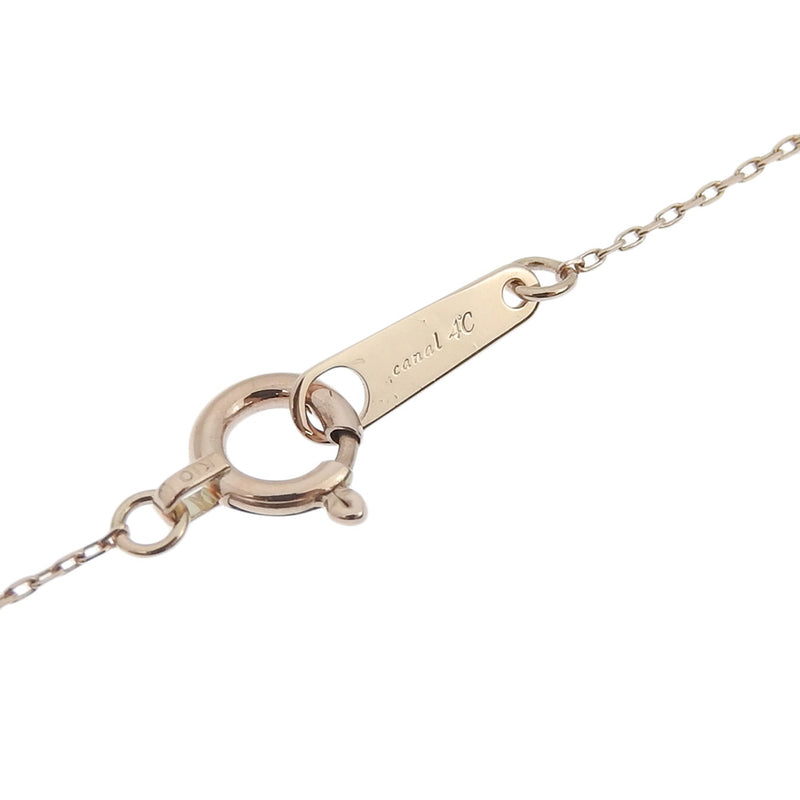 [4 ℃] Yon Sea 
 Canal 4 ℃ necklace 
 Heart K10 Pink Gold x Diamond Heart Approximately 0.9g Canal 4 ℃ Ladies A+Rank