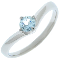 [4 ℃] Yon Sea 11,5 Ring / anneau PT950 Platinum x Aquamarine Environ 3,1 g mesdames par rang