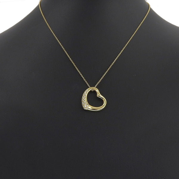 [Tiffany＆Co。]蒂法尼 
 开放的心脏项链 
 Elsa Peletti K18黄金X钻石心脏大约8.2克女士女士