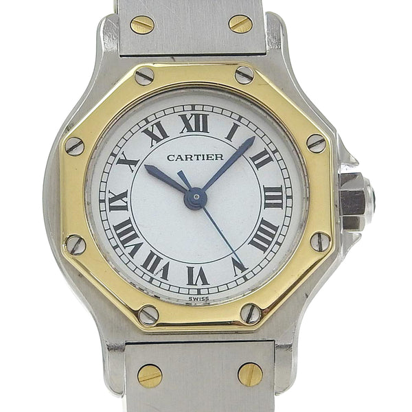 [Cartier] Cartier Santos Ostagon SM Watch Stainless Steel Mechanical Automatic White dial SANTOS OCTAGON SM Ladies