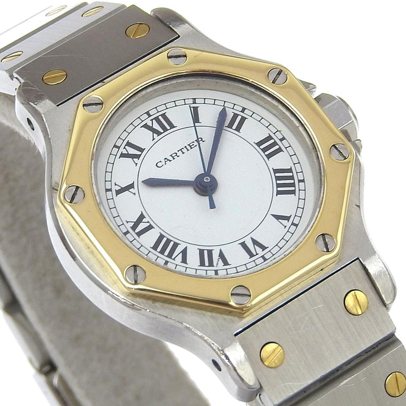 [Cartier] Cartier Santo Susukutagon SM Watch en acier inoxydable Automatique DIAL BLANC SANTOS OCTOGON SM Lesdies