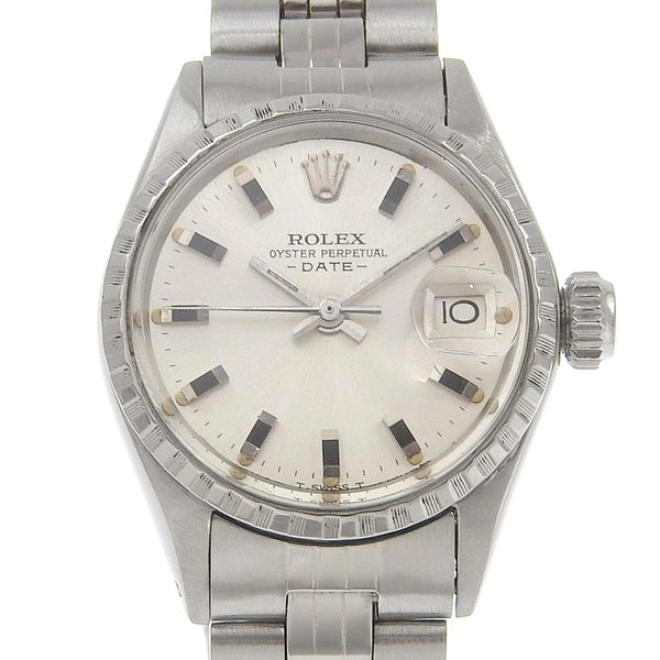 【ROLEX】ロレックス
 オイスターパーペチュアル 腕時計
 デイト 21番台 cal.1161 6524 ステンレススチール 自動巻き シルバー文字盤 Oyster perpetual レディース