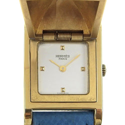 [Hermès] Hermes Medor Watch Gold Placing x Leather 〇x Quartz gravé Affichage analogique