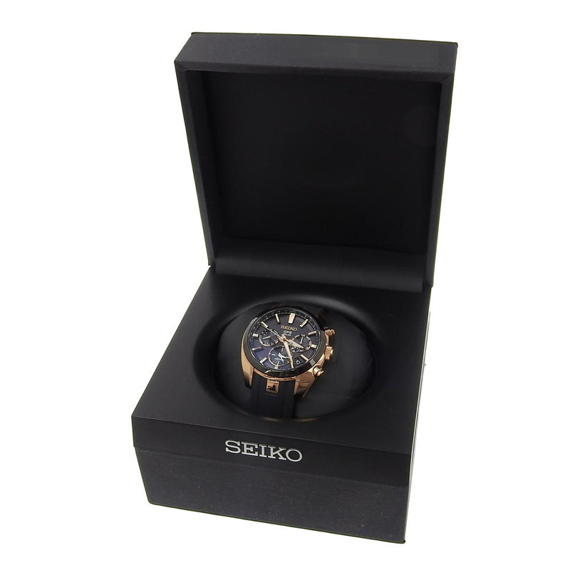 [Seiko] Seiko Astron Watch GPS Solar 5x53-0AJ0 SBXC024 Stainless Steel× Rubber Solar PoweredRadio Clock Black Dial ASTRON Men A Rank