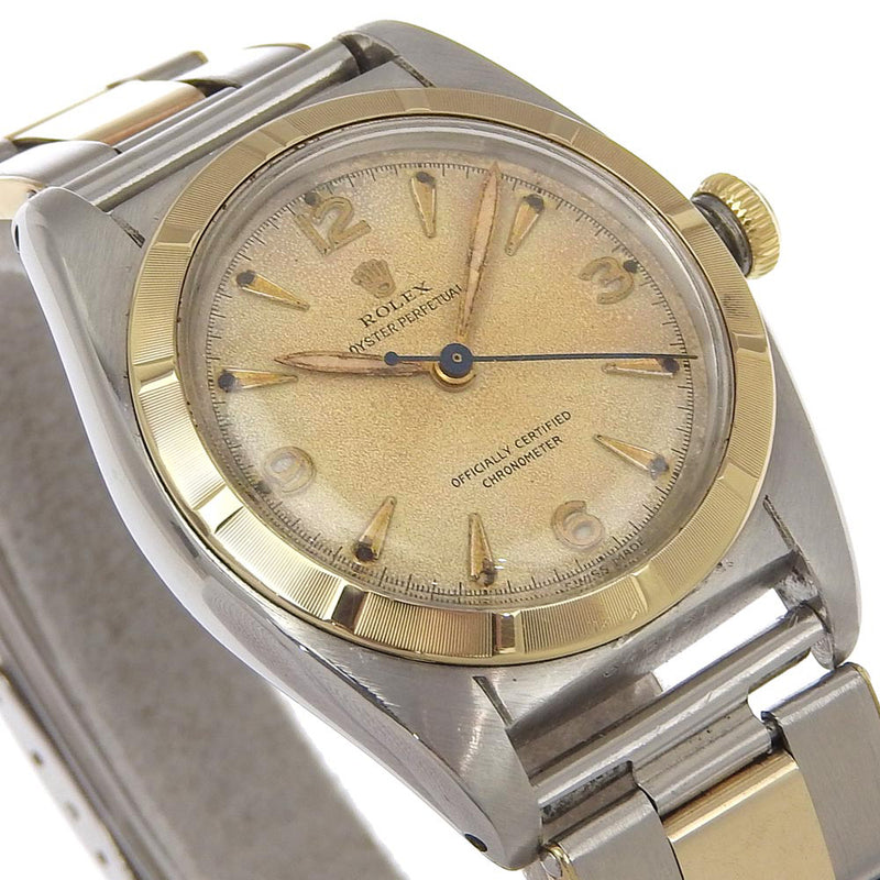 [Rolex] Rolex Oyster Papetur Watch Bubble Back 6 No. 5010 Acero inoxidable 646751 Automático Beige Dial Oyster Perpetual B-Bank