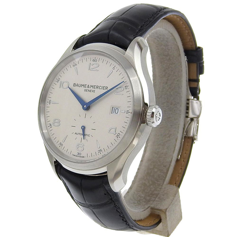 [Baume & Mercier]Baume & Mercier Clifton Watch 10052 Stainless Steel× Crocodile Mechanical Automatic White dial Clifton Men's A rank