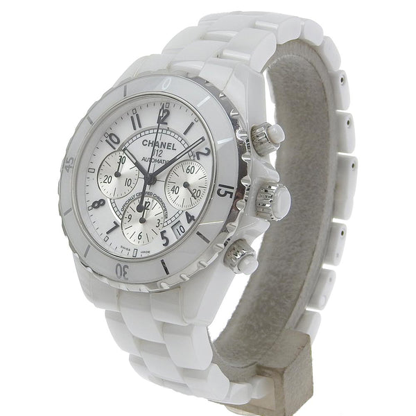 [CHANEL] Chanel J12 Watch H1007 White Ceramic Mechanical Automatic Chronograph White Dial J12 Men's A-Rank