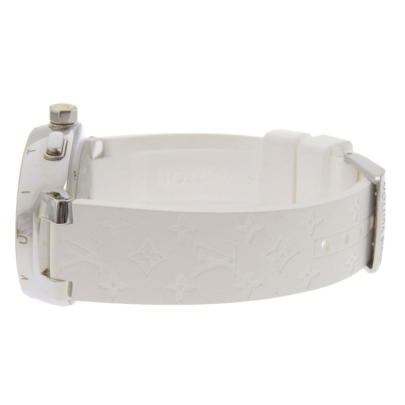 [Louis Vuitton]LOUIS VUITTON
 Reloj tambul 
 Encantadora taza Q132C acero inoxidable x cuarzo de goma cronógrafo de caparazón blanco damas damas un rango