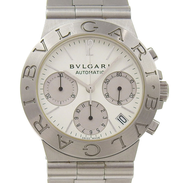 [Bvlgari] Bulgari Diagano Sports Watch Ch35S 스테인리스 스틸 자동 크로노 그래프 화이트 다이얼 진단 스포츠 남성용