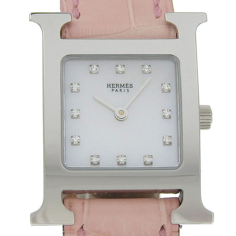 [HERMES] 헤르메스 Heure H watch 12P 다이아몬드 시계 HH1.210 쿼츠