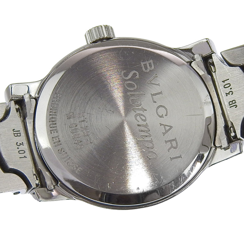 BVLGARI/ソロテンポ ST37S 格子柄文字盤 ラウンド 純正バンド BVLGARI 