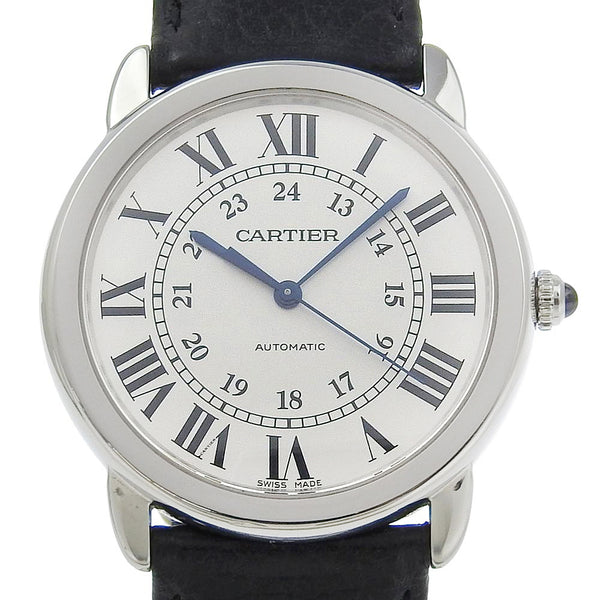 [Cartier] Cartier Londo Solo Watch WSRN0021 en acier inoxydable x cuir en relief en cuir en rerindage automatique Ronde Solo Solo Men's Rank