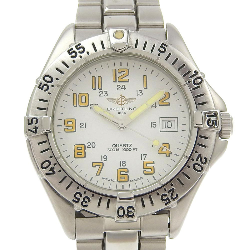 [BREITLING] Breitling Colt Watch A57035 Stainless Steel Quartz Analog display White dial COLT Men's A-Rank