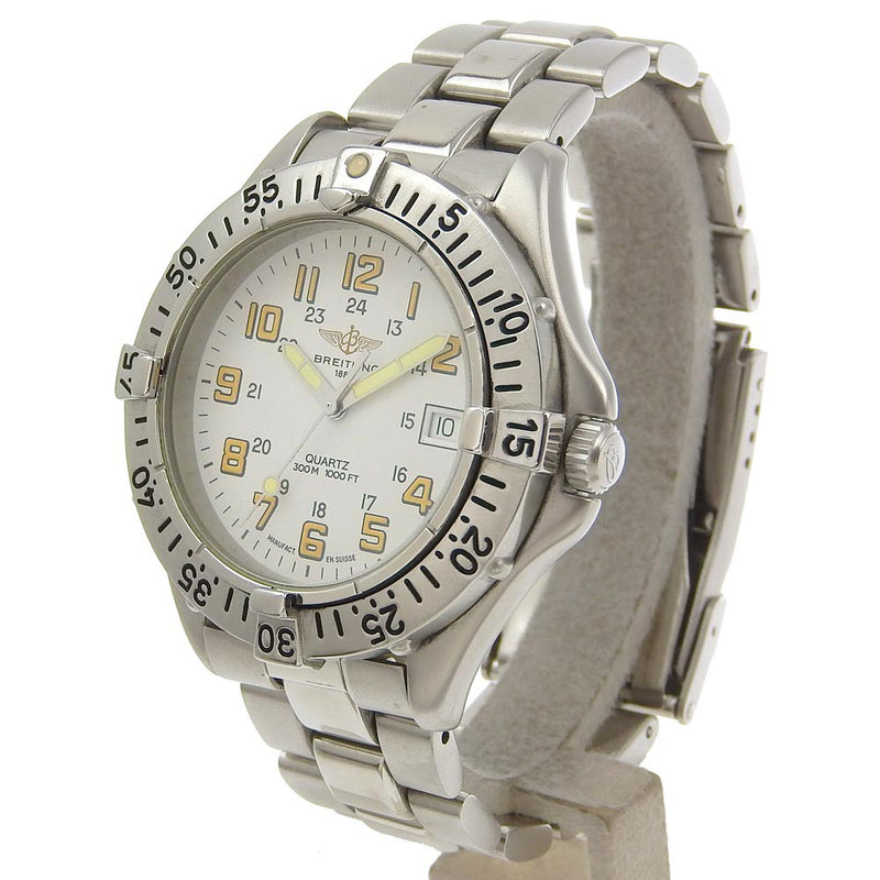 [BREITLING] Breitling Colt Watch A57035 Stainless Steel Quartz Analog display White dial COLT Men's A-Rank