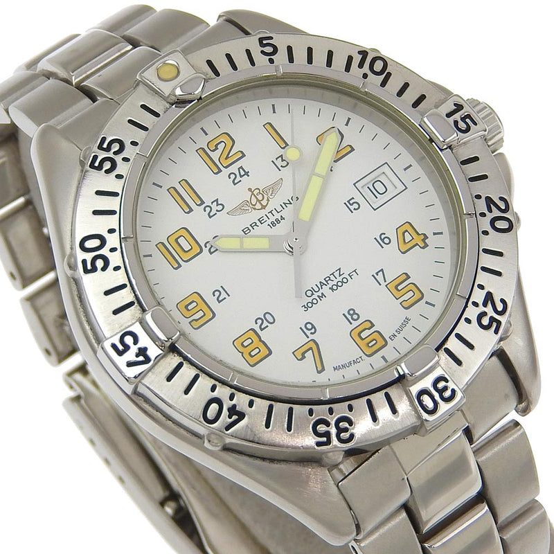 [Breitling] Breitling Colt Watch A57035 Quartz en acier inoxydable Affichage analogique à cadran blanc Colt Men A-Rank