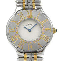 [Cartier] Cartier 
 Must 21 wristwatch 
 Stainless Steel Quartz Analog display beige dial Must21 Boys B-Rank