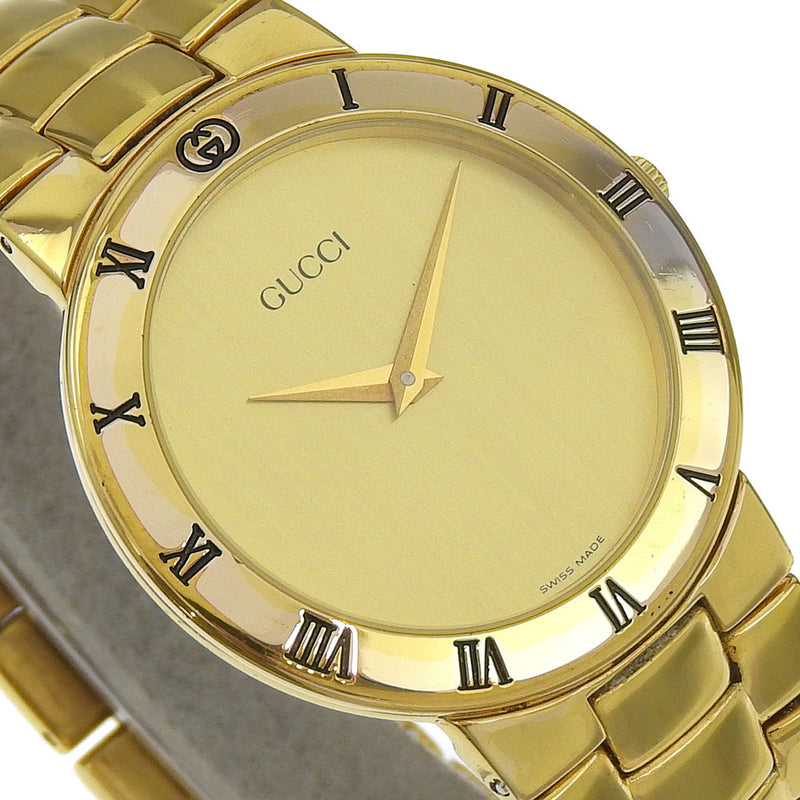 【GUCCI】グッチ
 ヴィンテージ 腕時計
 3300.2.M 金メッキ クオーツ アナログ表示 ゴールド文字盤 vintage ボーイズ