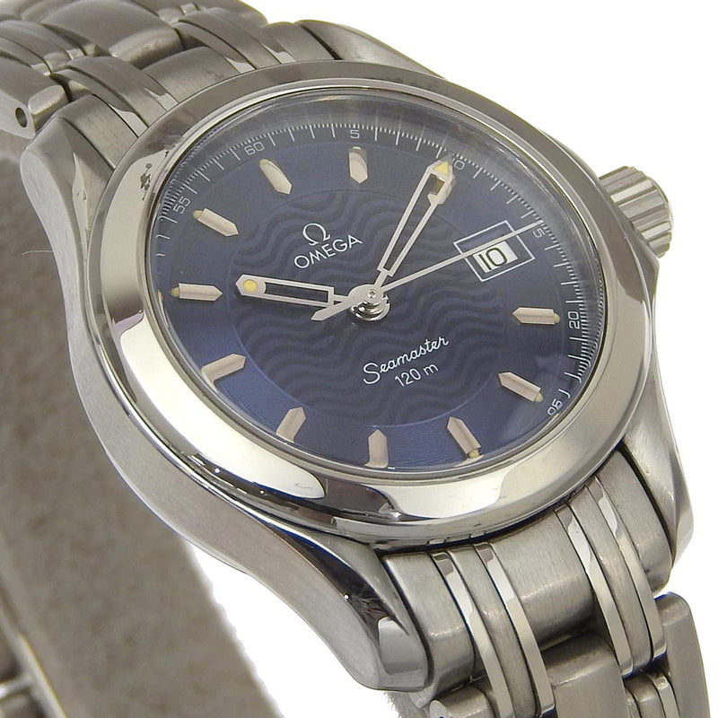 【OMEGA】オメガ
 シーマスター120 腕時計
 ジャックマイヨール 20周年モデル80/500 2501.89 ステンレススチール クオーツ アナログ表示 ネイビー文字盤 Seamaster120 レディース