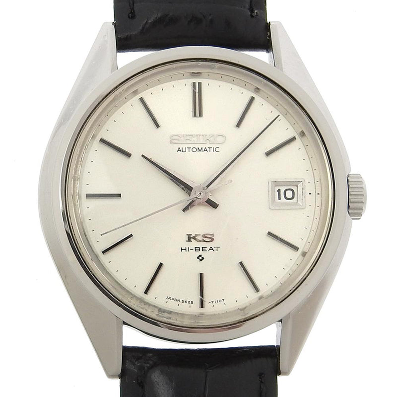 [Seiko] Seiko King Seiko Watch 5625-7111 Acero inoxidable x Cuero en relieve Automático de la plataforma Automática de plataforma rey Seiko Bank para hombres