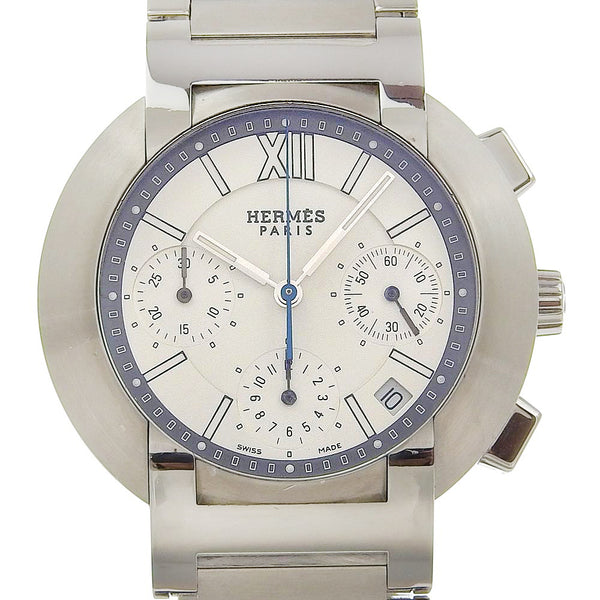 [Hermes] Hermes Nomard Watch No1.910 en acier inoxydable Quartz Chronographe blanc Nomad Men