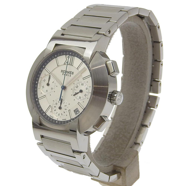 [HERMES] Hermes 
 Nomade watch 
 No1.910 Stainless Steel AutoQuartz Chronograph White Dial Nomad Men's