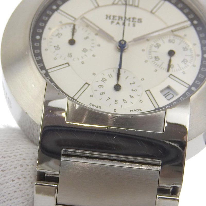 [HERMES] Hermes Nomard Watch No.1.910 Stainless Steel AutoQuartz Chronograph White Dial Nomad Men's